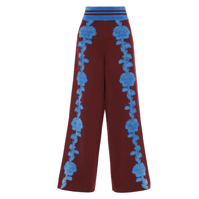 FLORAL KNIT TROUSER
